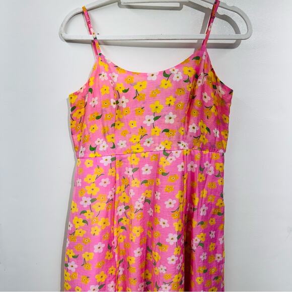 On 34th Womens Sunray Dress Pink Yellow Floral Print Maxi Size S New - Picture 2 of 14